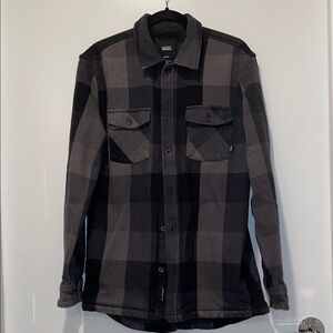 Vans Charcoal and Black Checkered Shirt Jacket